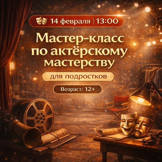 Мастер-класс по актёрскому мастерству пройдёт для подростков в Абакане 14 февраля 2026 года